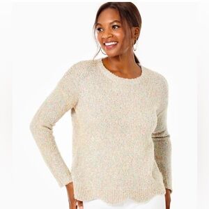 Moderate Good Lilly Pulitzer Gliana Sweater Size M Multi Rainbow Metallic *read